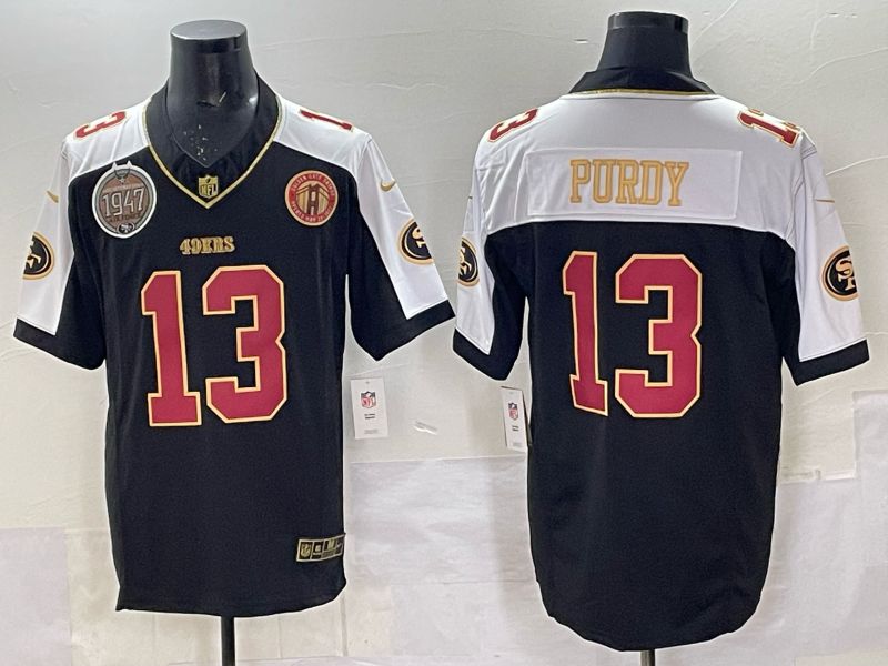 Men 2025 Nike San Francisco 49ers #13 Purdy Black Limited NFL Jersey style 0071